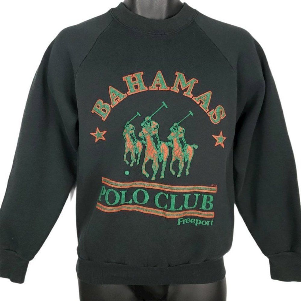 Freeport Bahamas Polo Club Sweatshirt Vintage 90s Made In USA Mens Size Medium